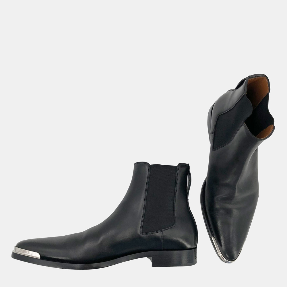 Pre-owned Givenchy Black Leather Chelsea Boots Size Eu 40