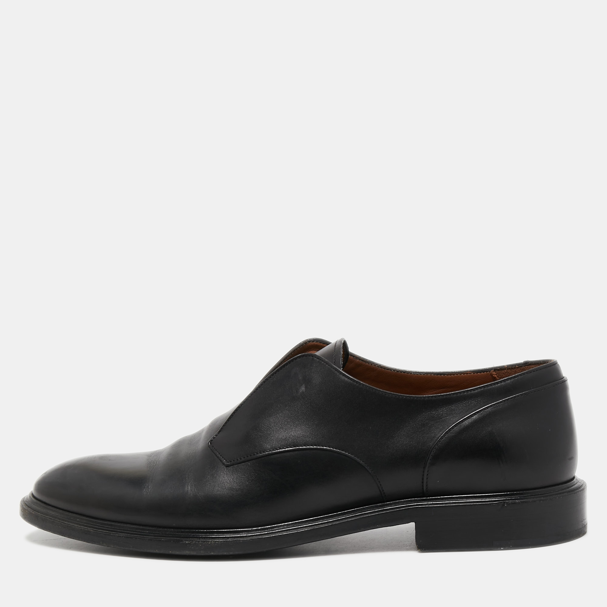 Givenchy Black Leather Slip On Oxfords Size 44