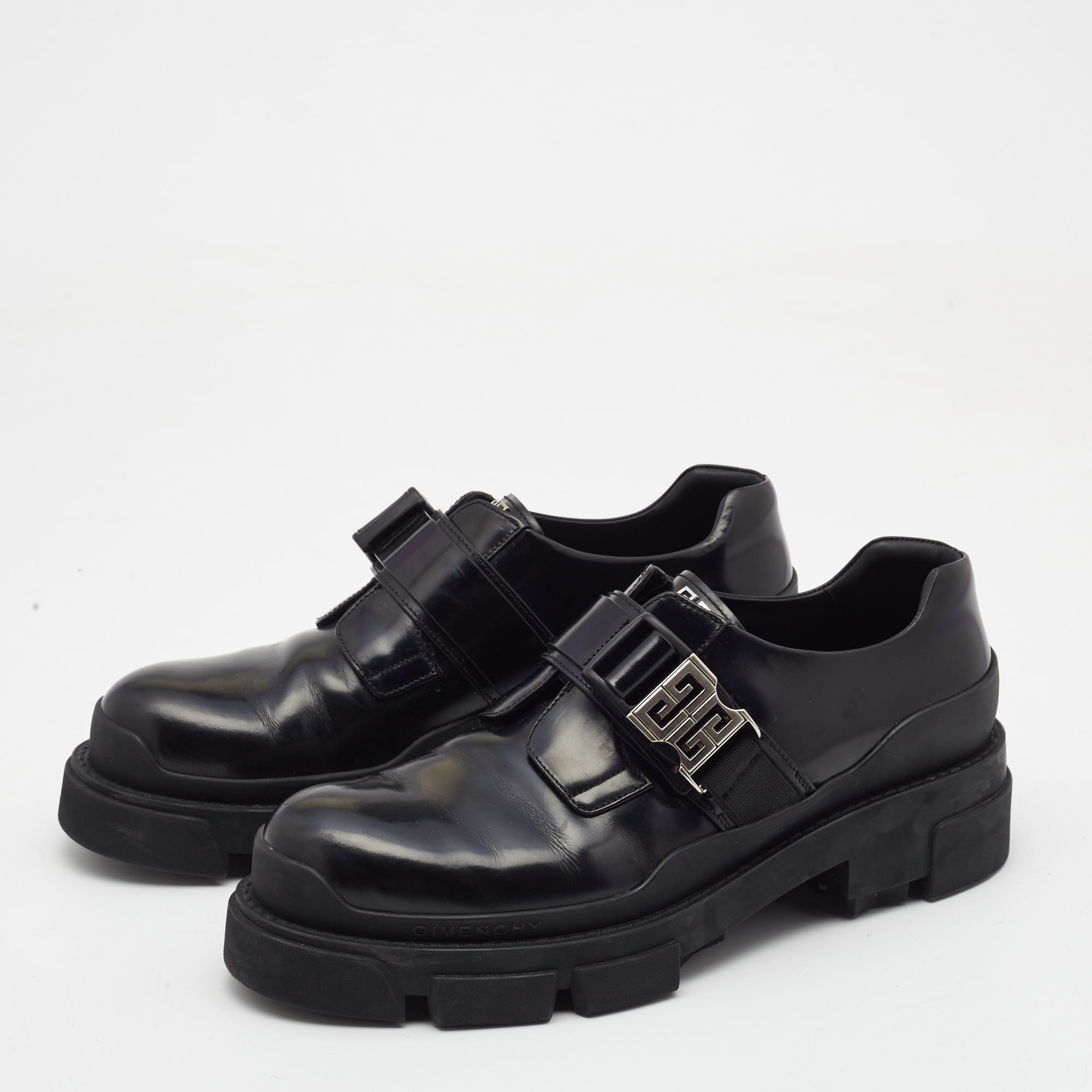 

Givenchy Black Leather Buckle Monk Derby Size