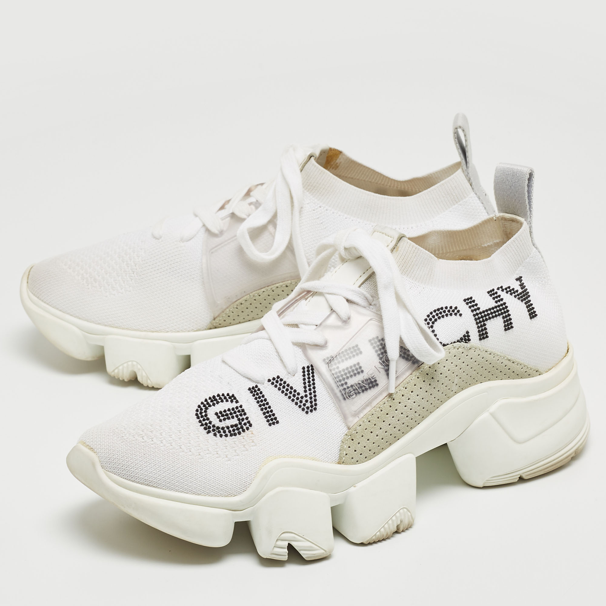 

Givenchy White Knit Fabric Low Top Sneakers Size