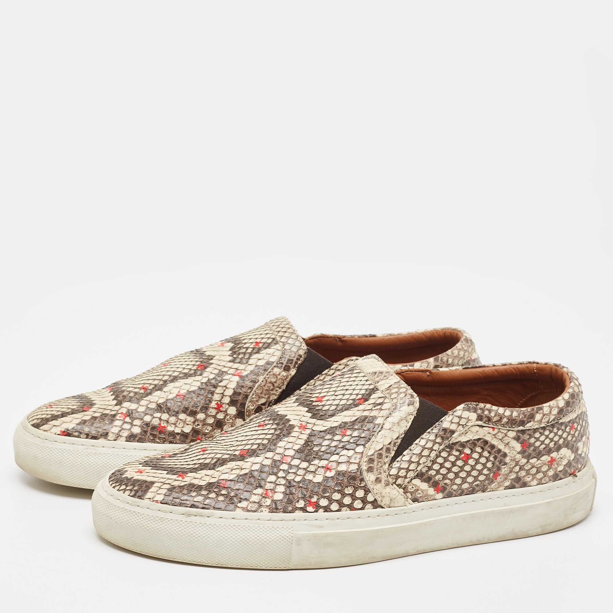 

Givenchy Beige/Brown Python Leather Skate Slip On Sneakers Size