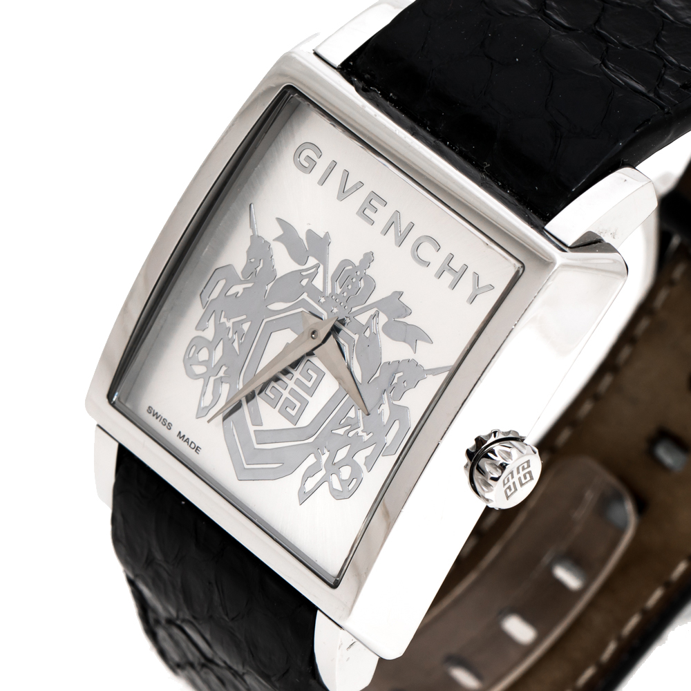 

Givenchy Silver Opaline Stainless Steel GV.5214M Men's Wristwatch, Black