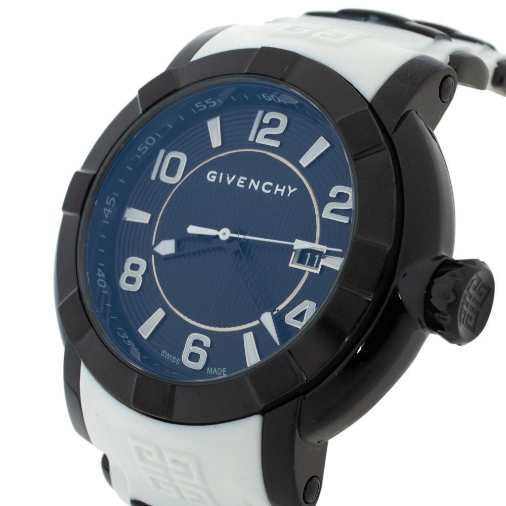 

Givenchy Black PVD Coated Stainless Steel Silicon Rubber GV.5254J Men's Wristwatch, White