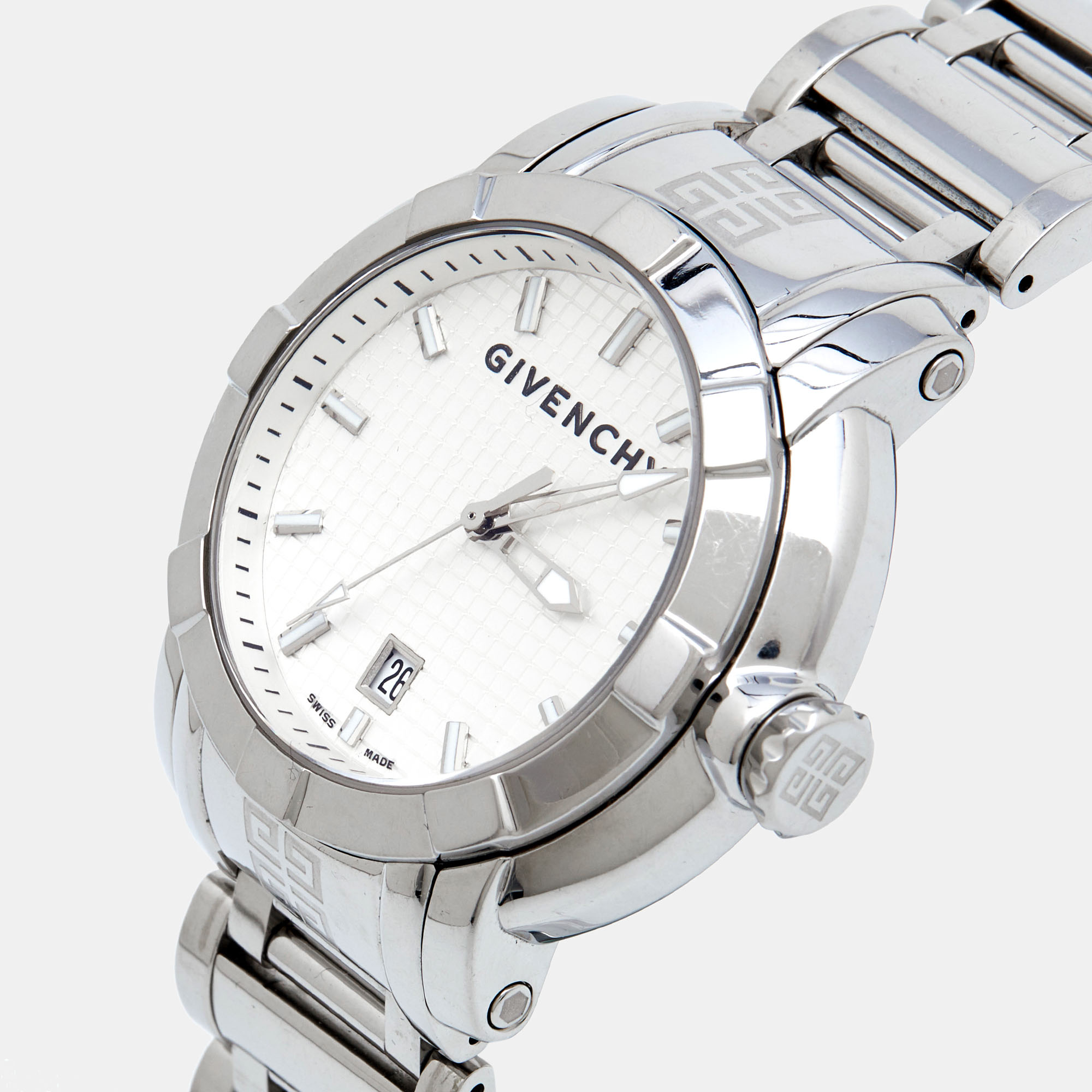 

Givenchy White Stainless Steel GV.5202M Men's Wristwatch, Silver