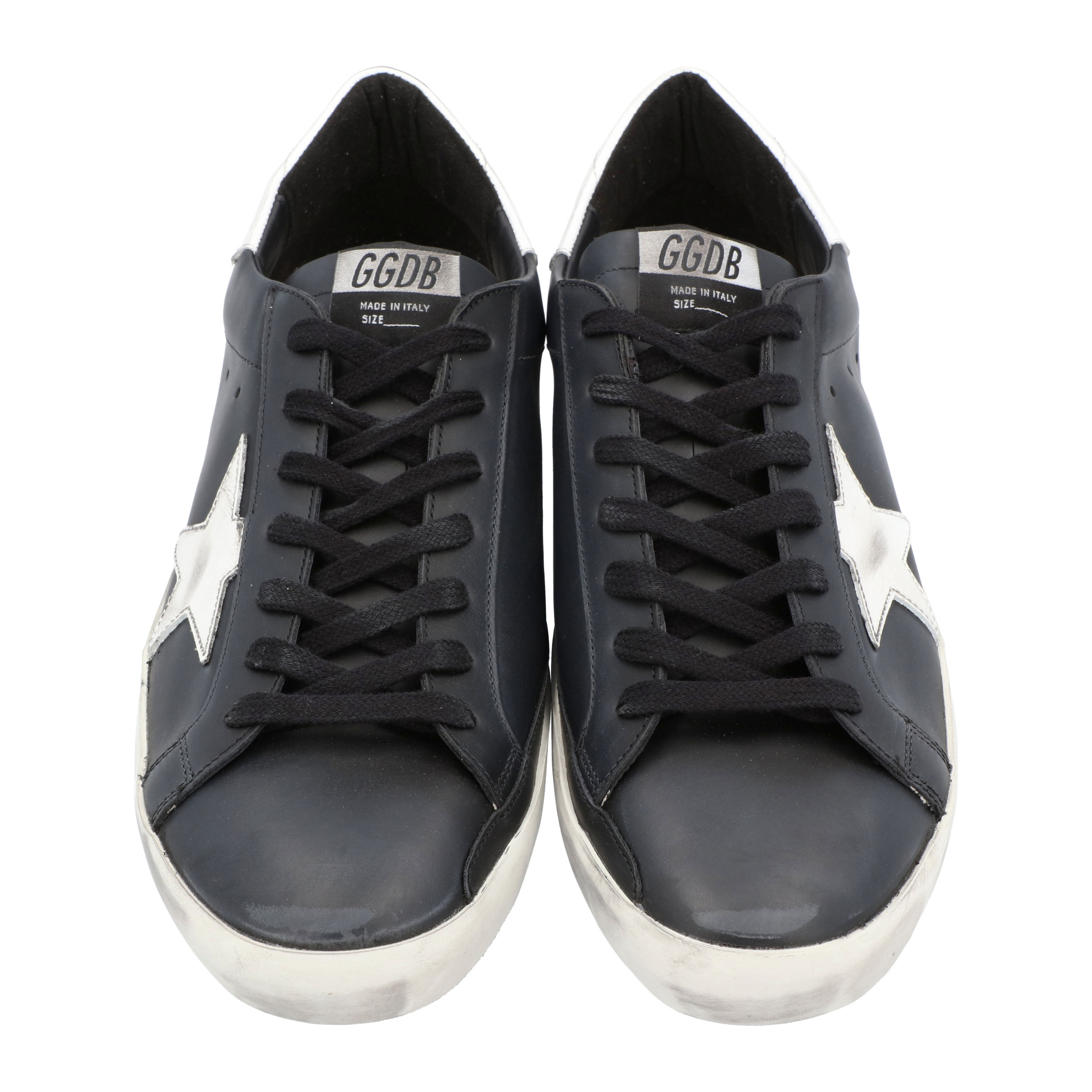 

Golden Goose Black Superstar Leather Sneakers Size