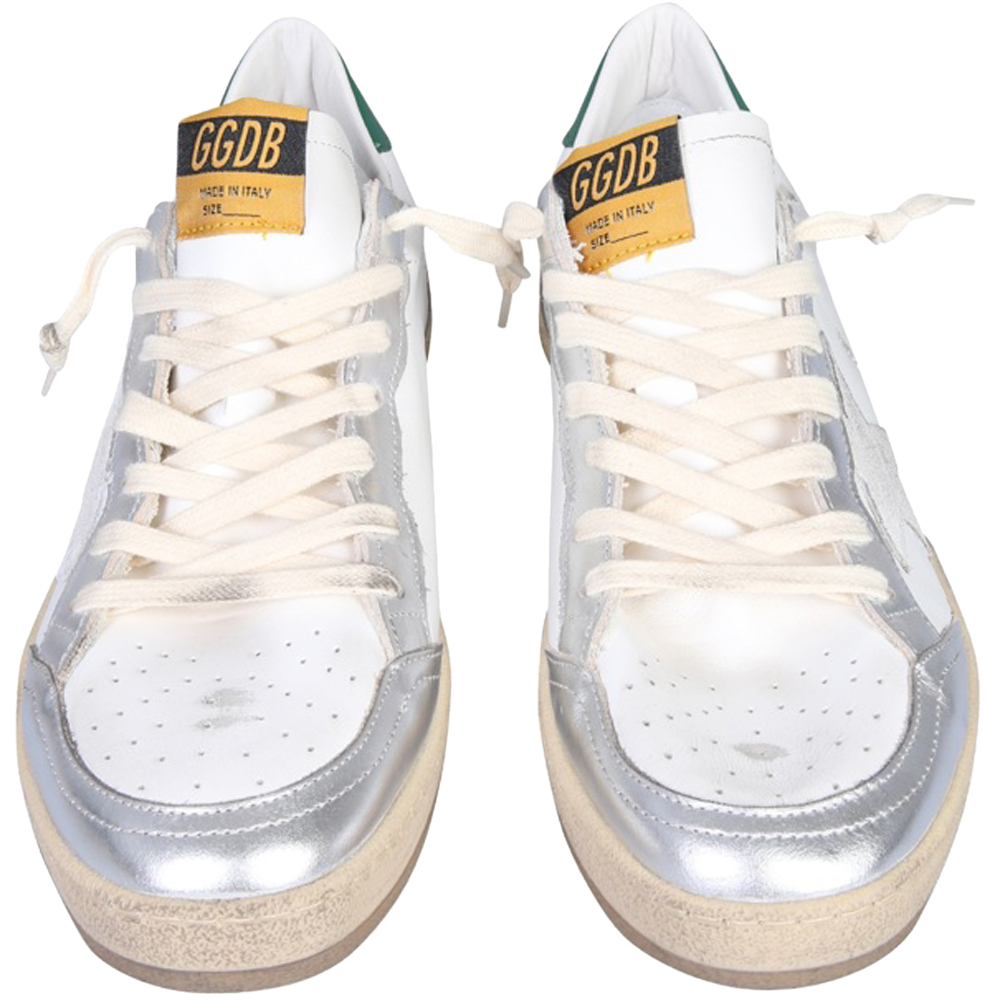 

Golden Goose White/Silver/Green Ballstar Sneakers Size EU, Multicolor