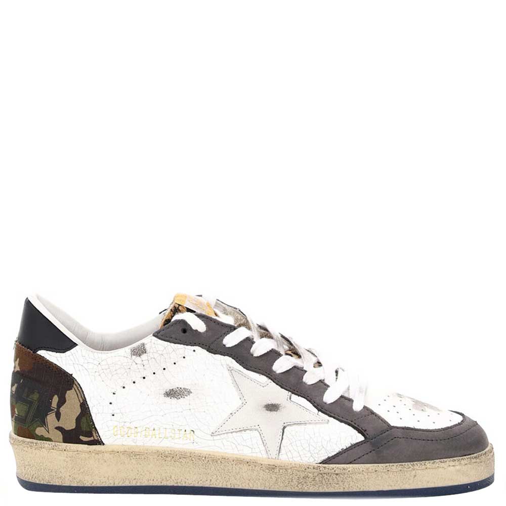 Pre-owned Golden Goose White Camouflage Ball Star Sneakers Size Eu 41
