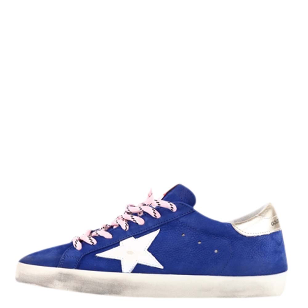 Pre-owned Golden Goose Blue/white Superstar Sneakers Size Eu 40