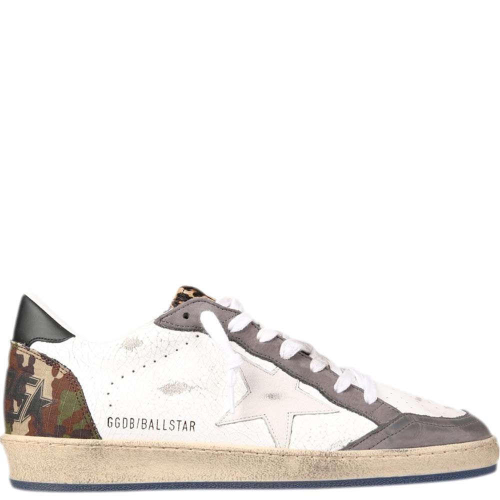 Pre-owned Golden Goose White/multicolor Camaouflage Ballstar Sneakers Size Eu 41