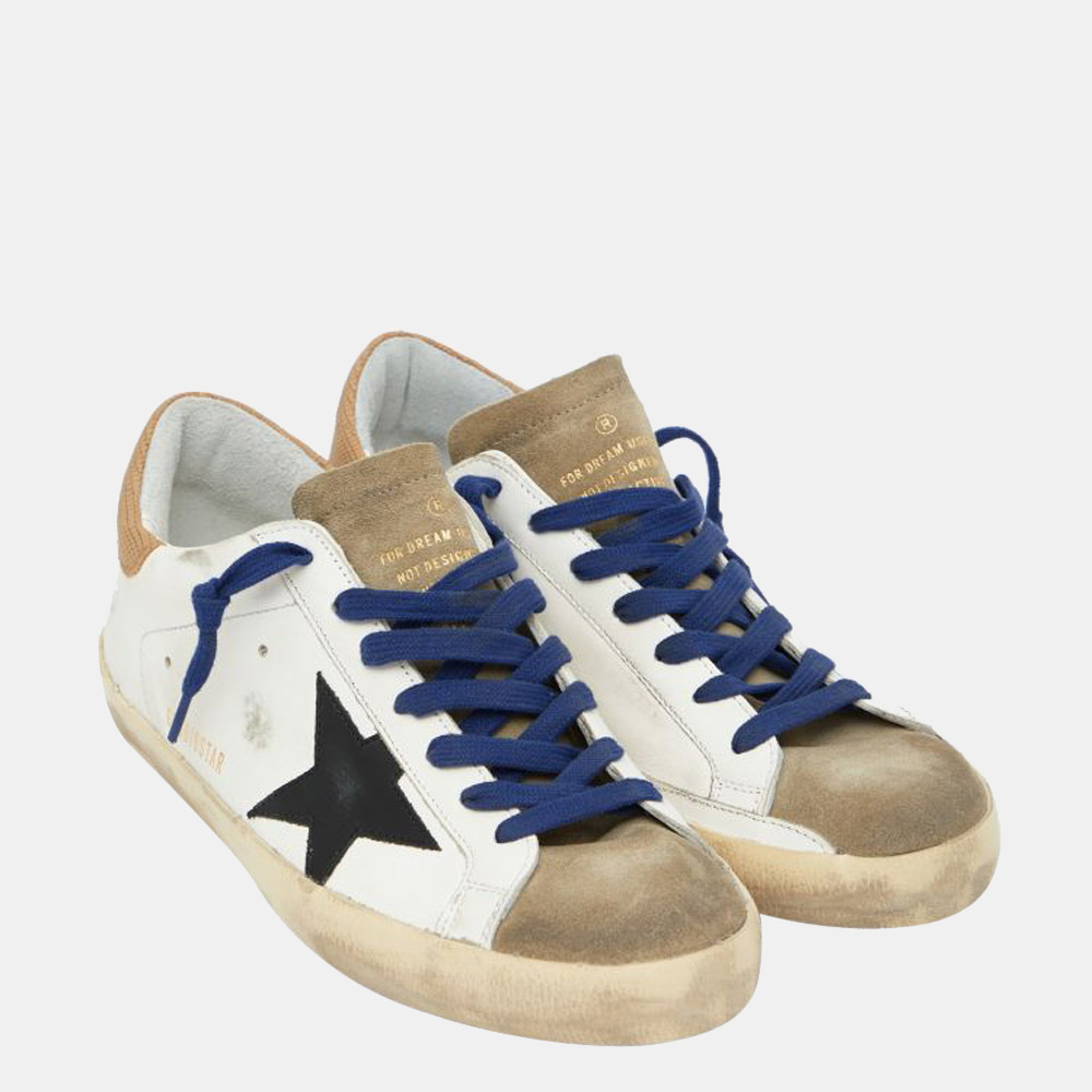

Golden Goose White Super-star Leather Black star Sneakers Size EU