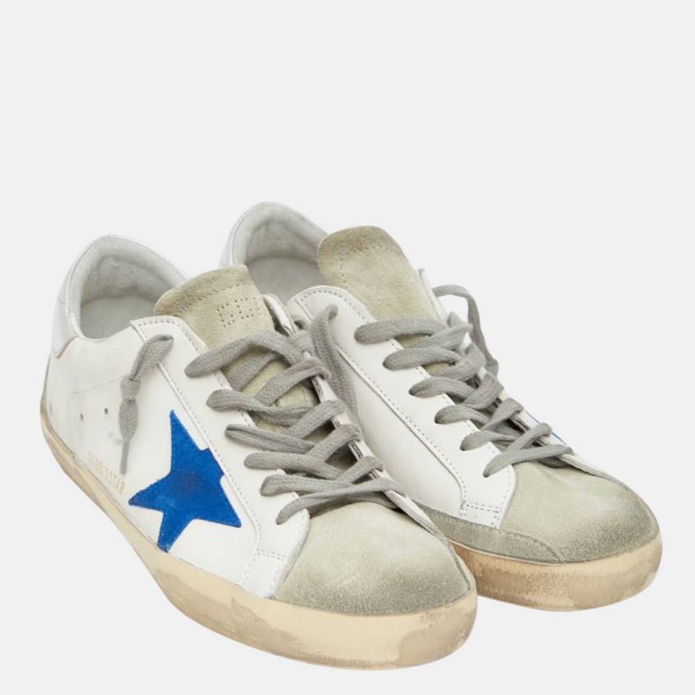 

Golden Goose White and Blue star Leather SuperStar Sneakers Size EU
