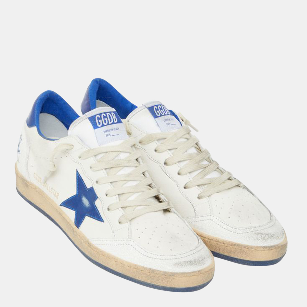 

Golden Goose White/Blue Leather Ball Star Sneakers Size EU