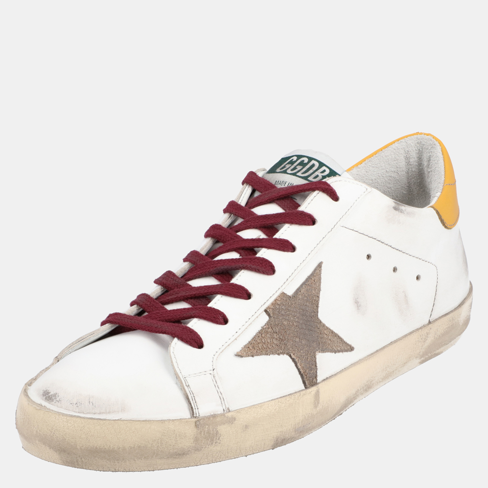 

Golden Goose White/Yellow Leather Superstar Sneaker Size EU, Multicolor