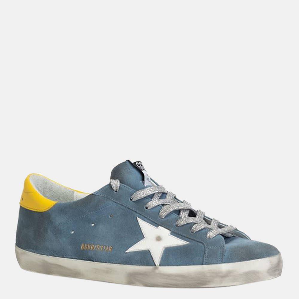 

Golden Goose Leather Navy/Yellow Superstar Sneaker Size EU, Navy blue