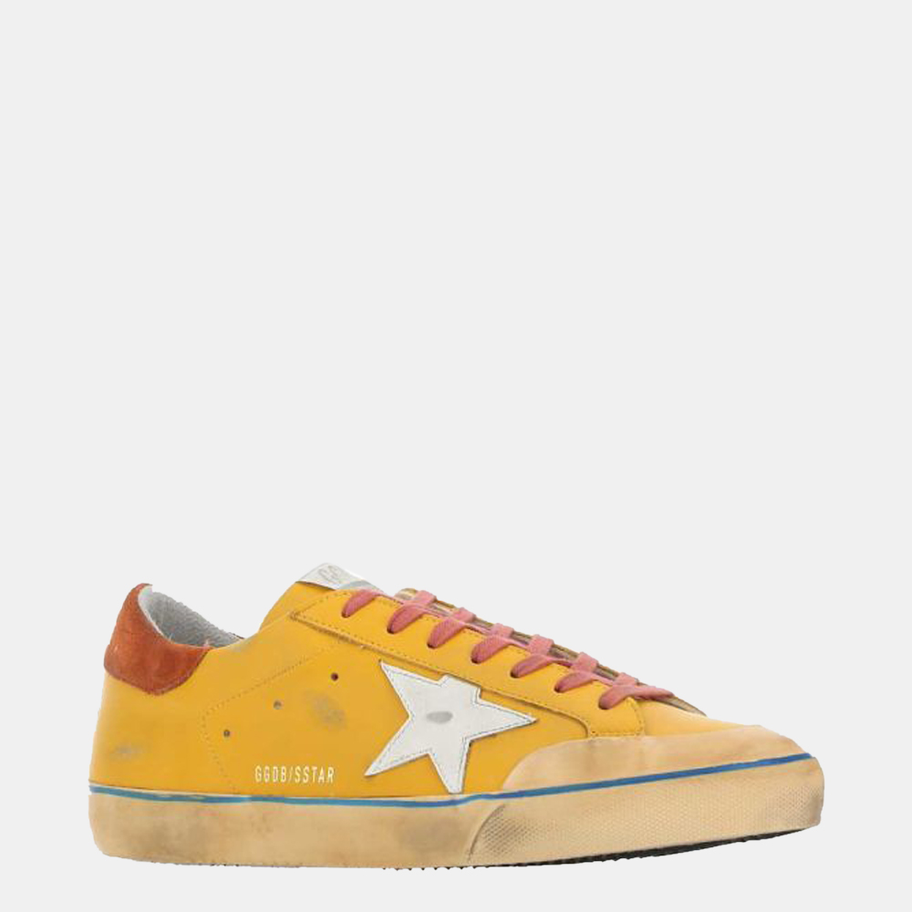 

Golden Goose Yellow Leather Super Star Low Top Sneakers Size EU