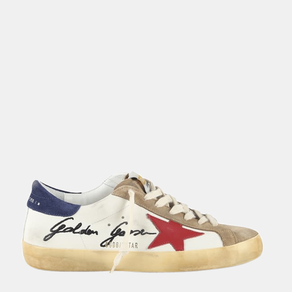 

Golden Goose White/Red/Blue Hi star Sneaker Size EU, Multicolor