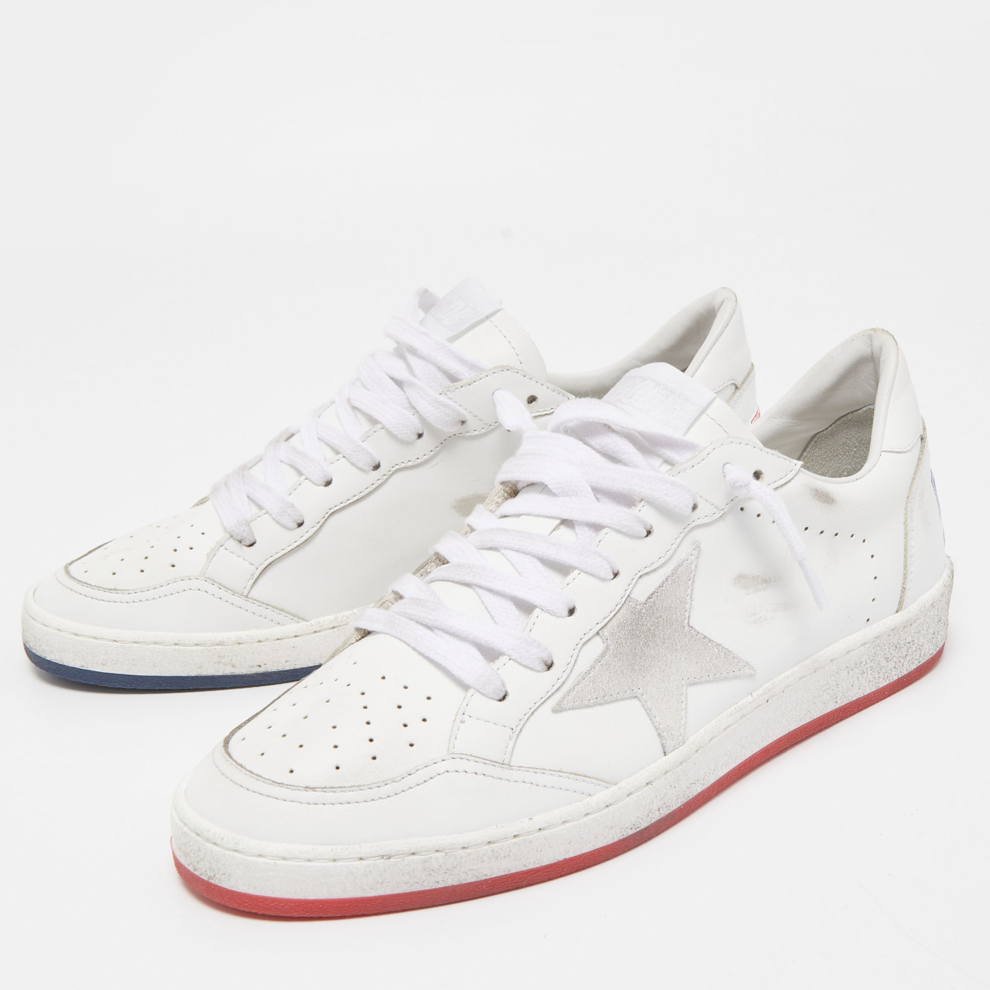 

Golden Goose White Leather Ballstar Sneakers Size