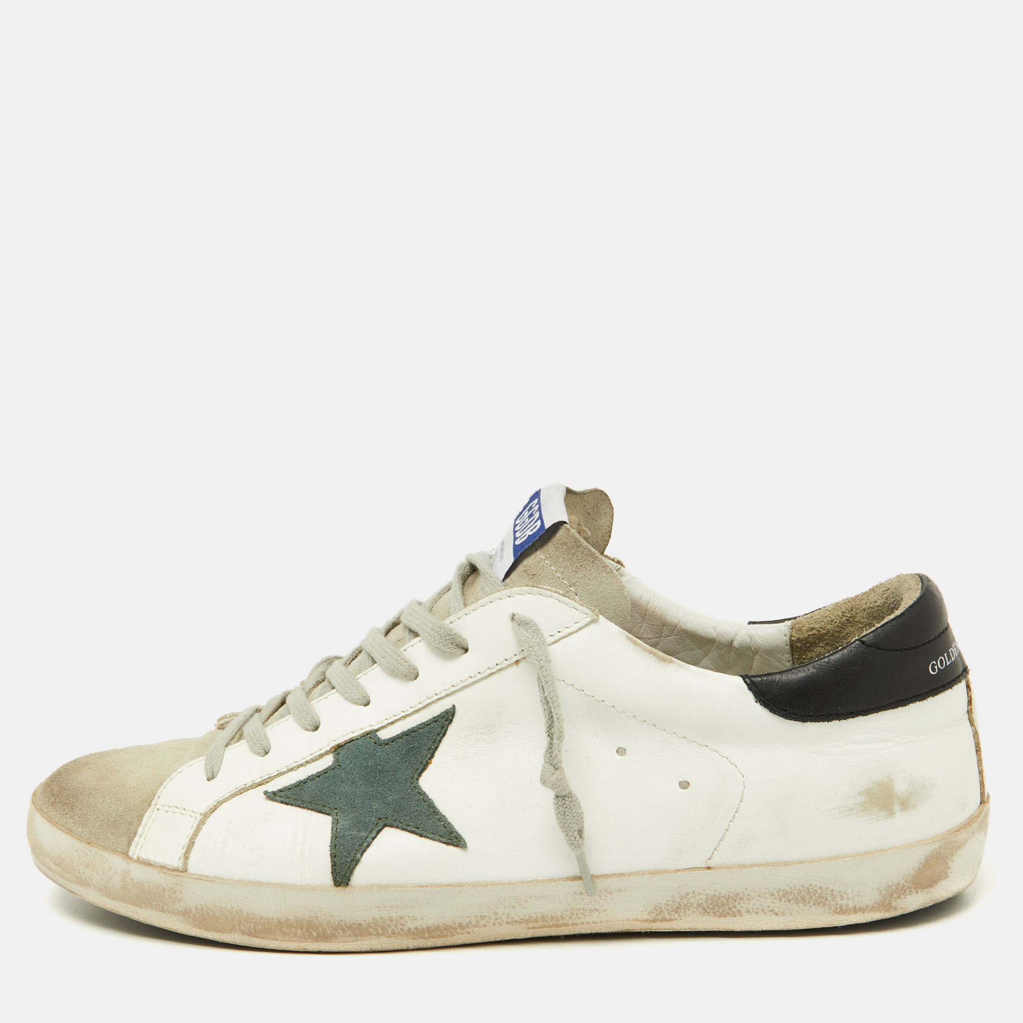 

Golden Goose Suede and Leather Superstar Low Top Sneakers Size, White