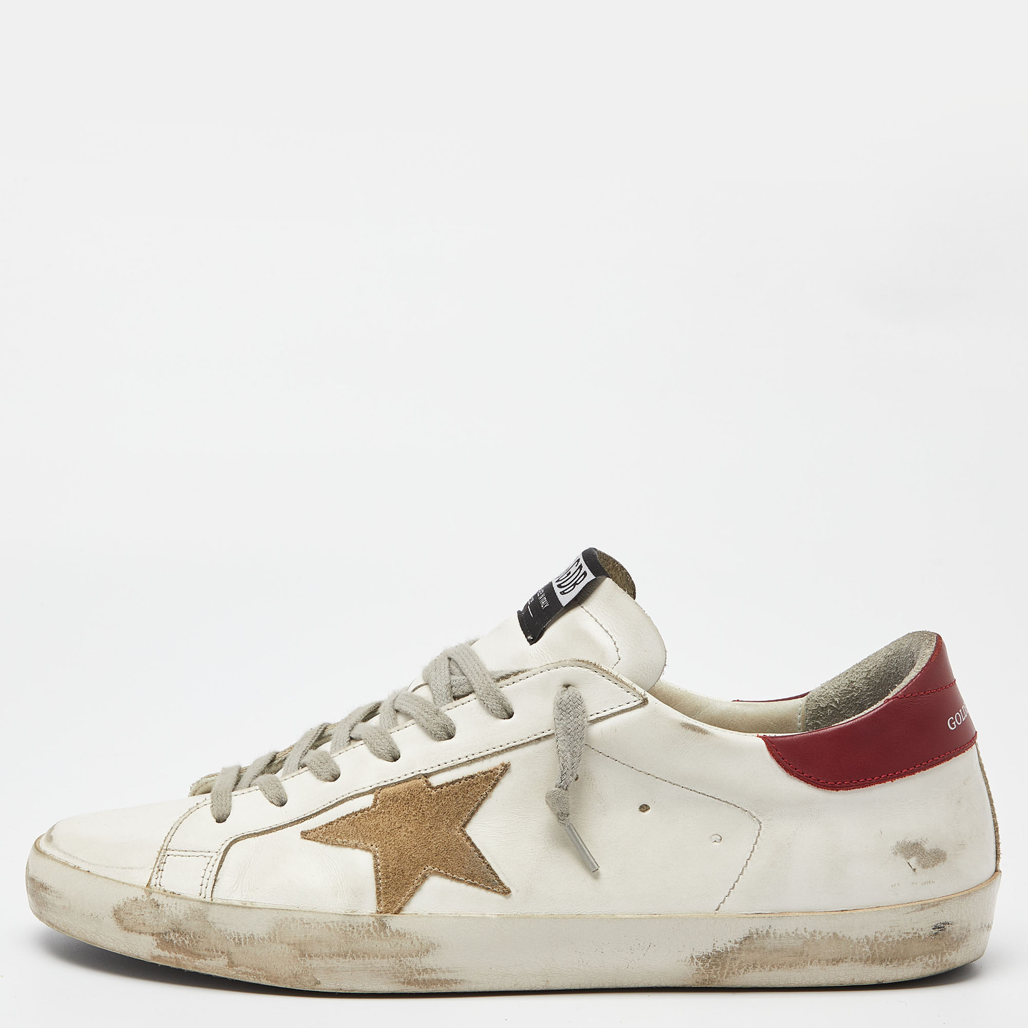

Golden Goose White/Grey Leather Superstar Low Top Sneakers Size