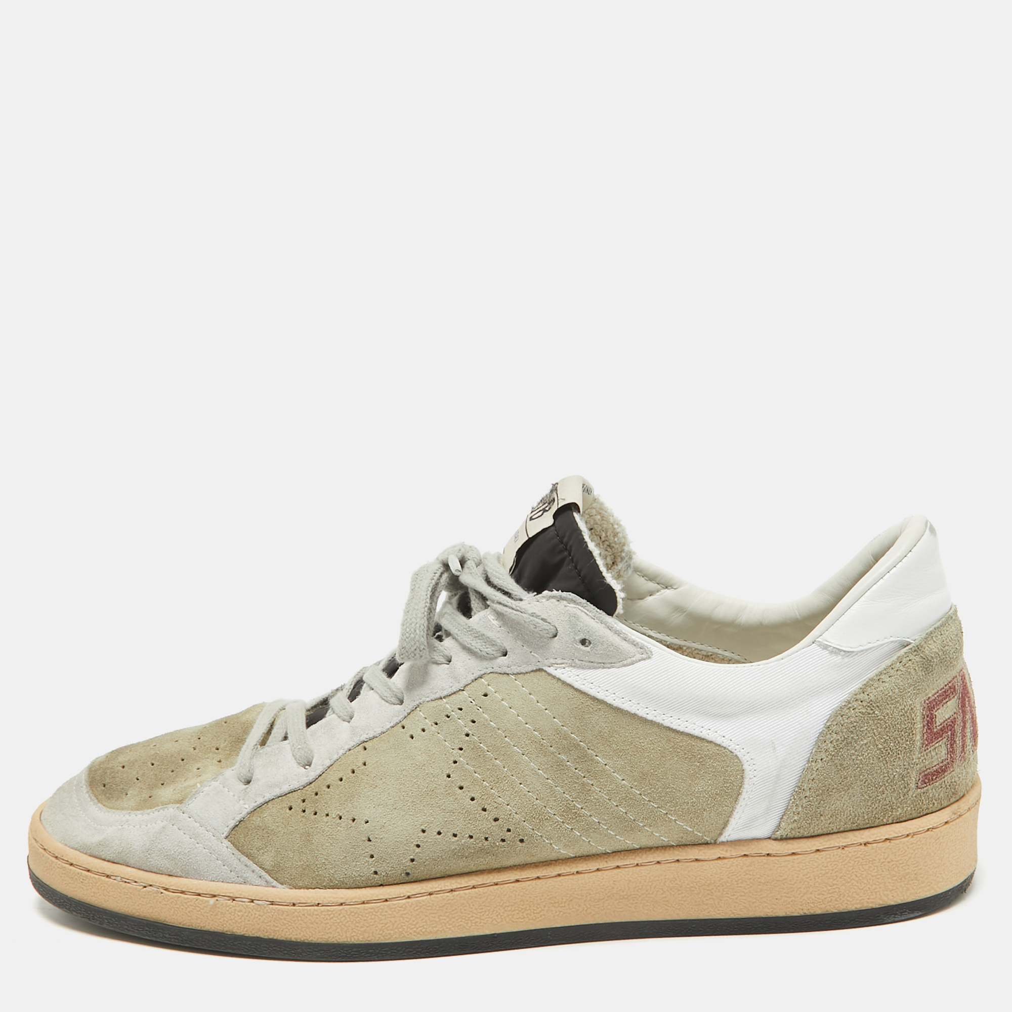 

Golden Goose Grey Leather and Suede Ballstar Lace Up Sneakers Size