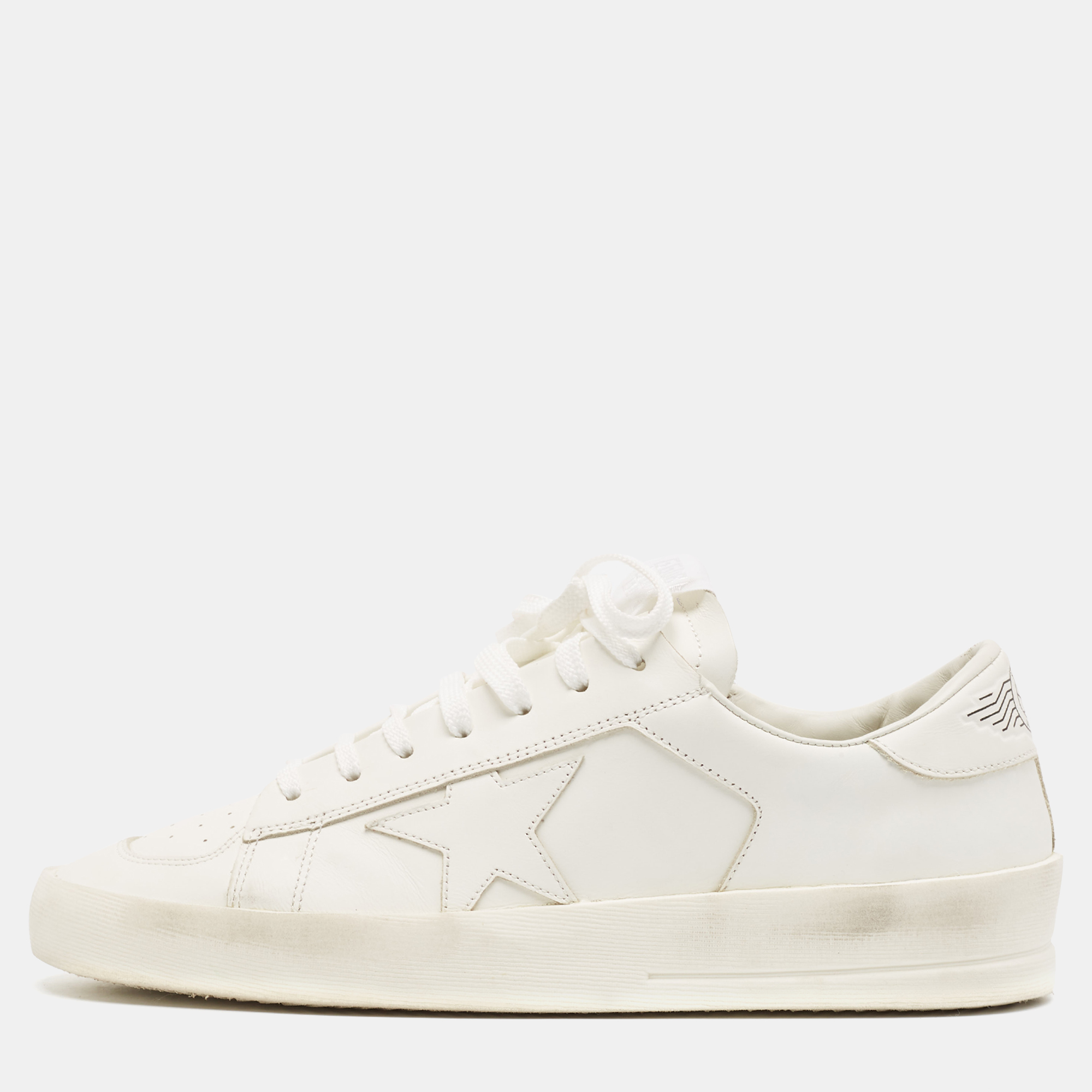 

Golden Goose White Leather Stardan Lace Up Sneakers Size