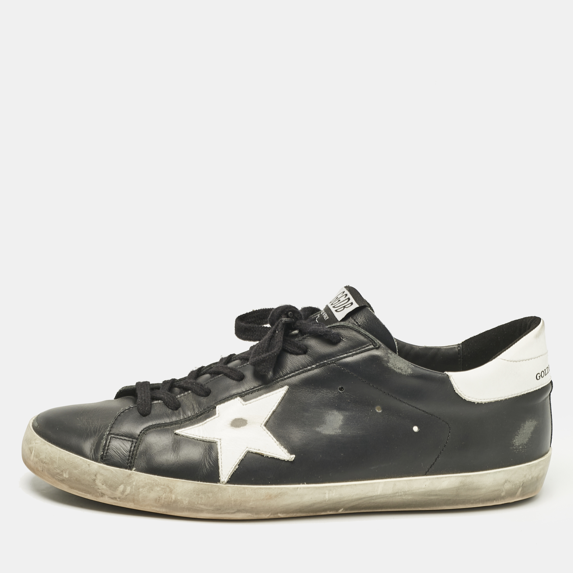 

Golden Goose Black/White Leather Superstar Low Top Sneakers Size