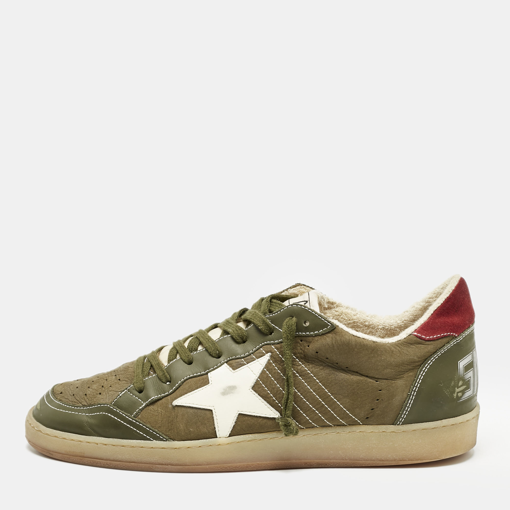 

Golden Goose Green Nubuck Leather Superstar Sneakers Size
