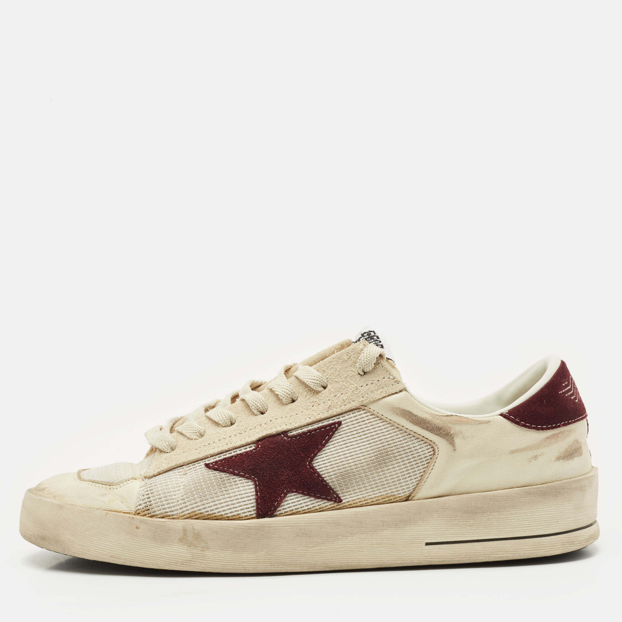 

Golden Goose White/Purple Suede and Leather Stardan Lace Up Sneakers Size, Multicolor
