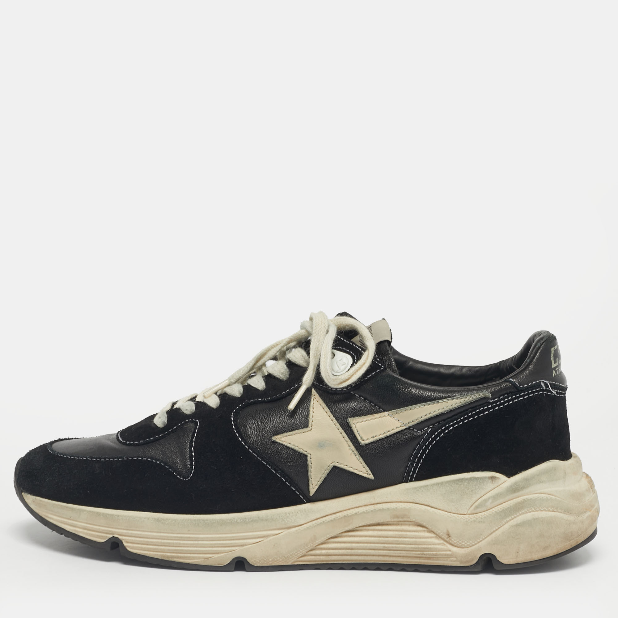 

Golden Goose Black/White Leather Running Lace Up Sneakers Size