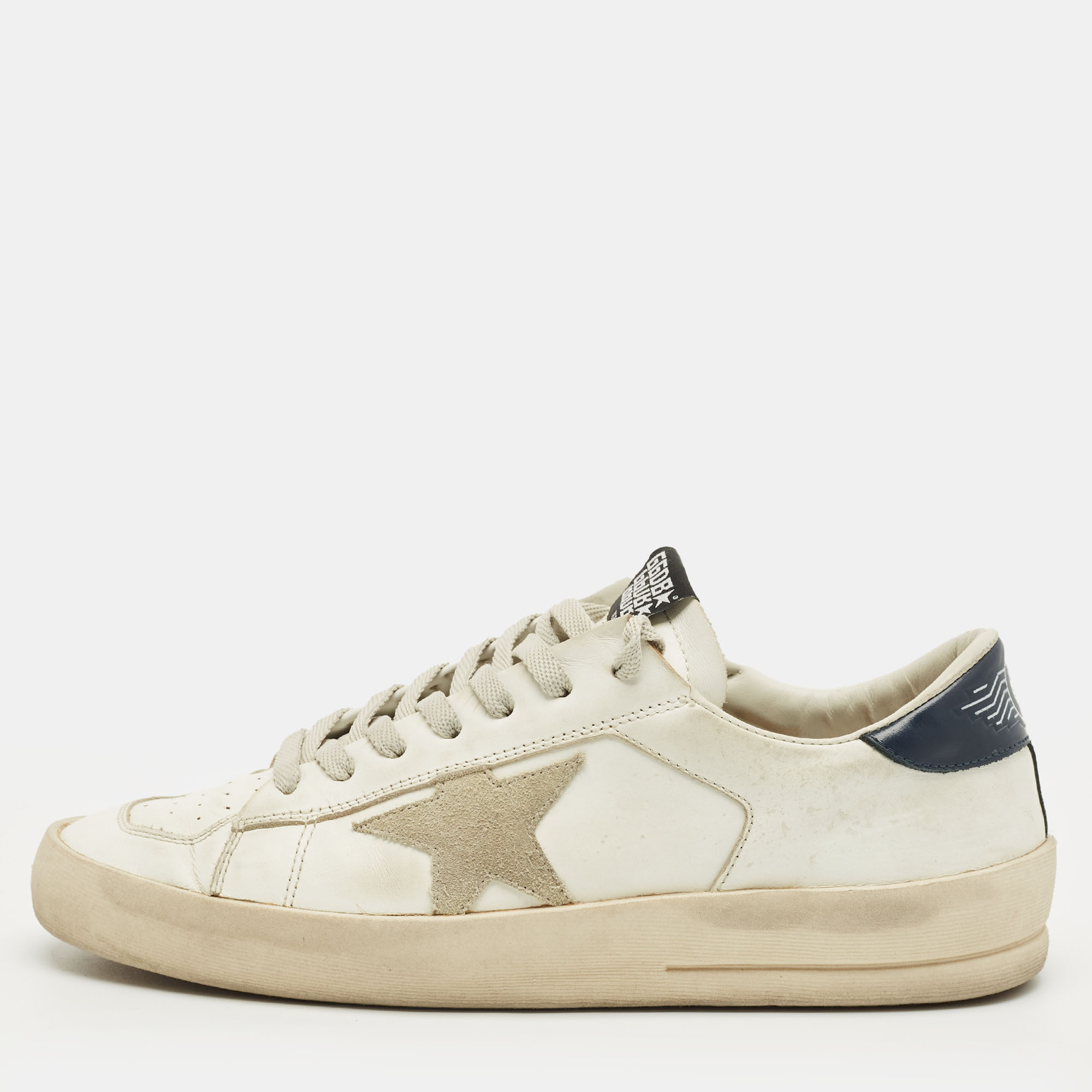 

Golden Goose White Leather Stardan Lace Up Sneakers Size