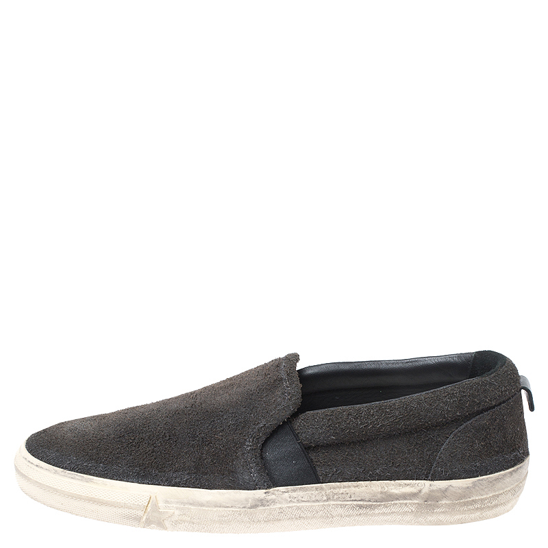 

Golden Goose Dark Grey Suede Sea Star Slip On Sneakers Size