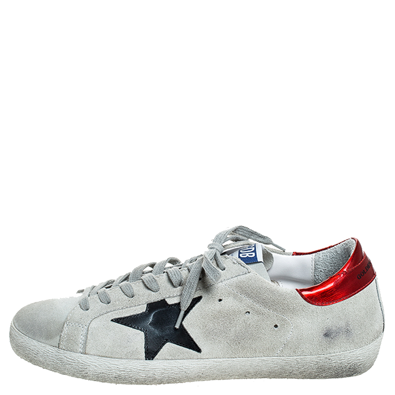 

Golden Goose Grey Suede Superstar Lace Up Sneakers Size