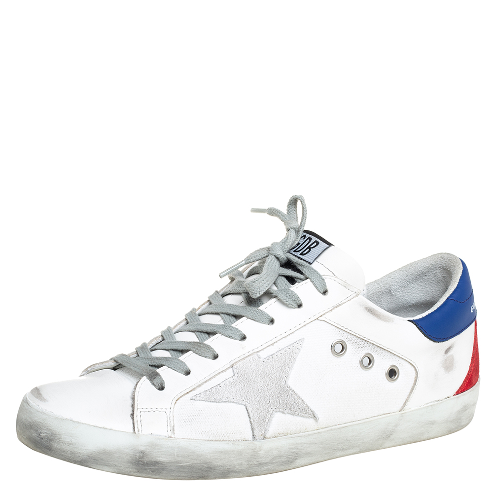Pre-owned Golden Goose White Leather Superstar Sneakers Size 40