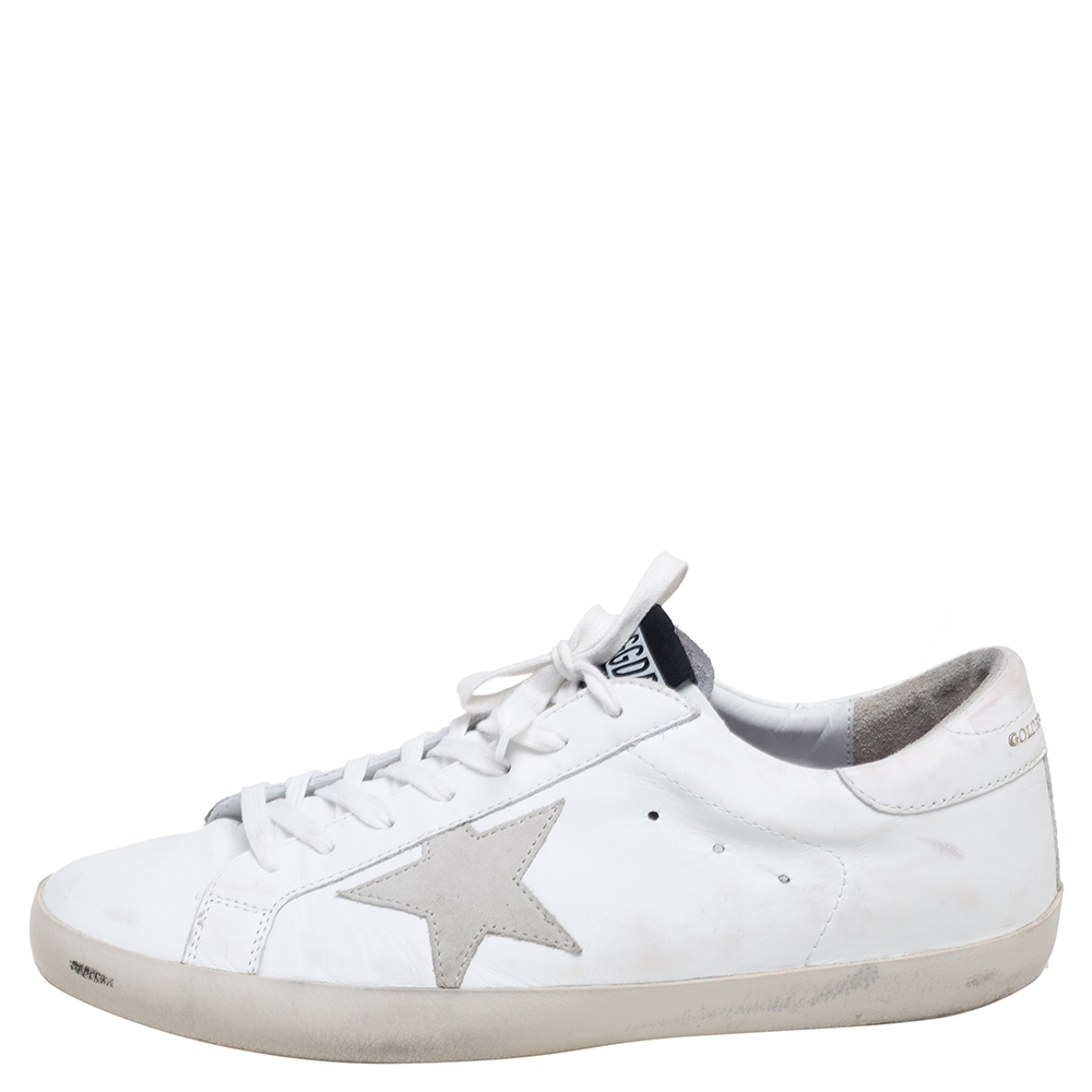 

Golden Goose White Leather Superstar Sneaker Size