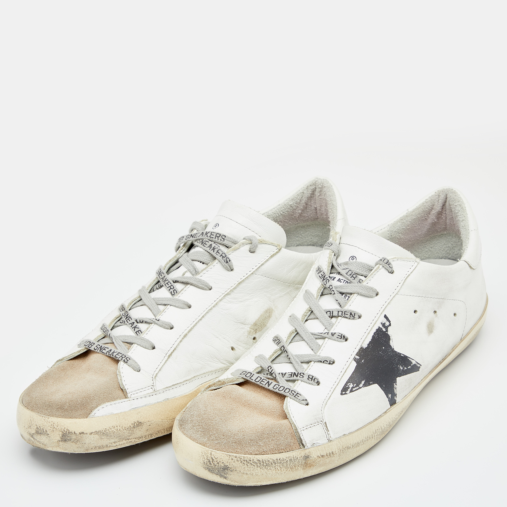 

Golden Goose White/Grey Leather And Suede Superstar Sneakers EU