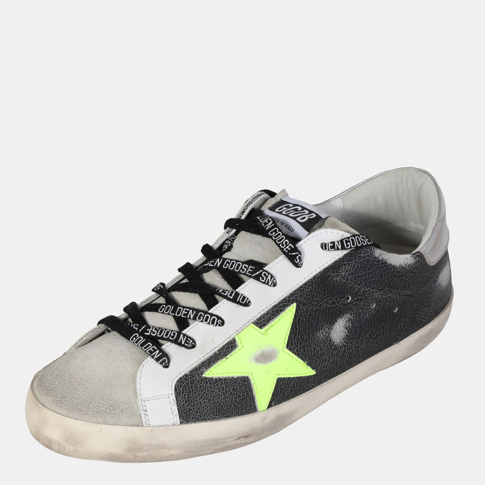 

Golden Goose Black/Fluorescent Yellow star Super-Star Sneaker EU