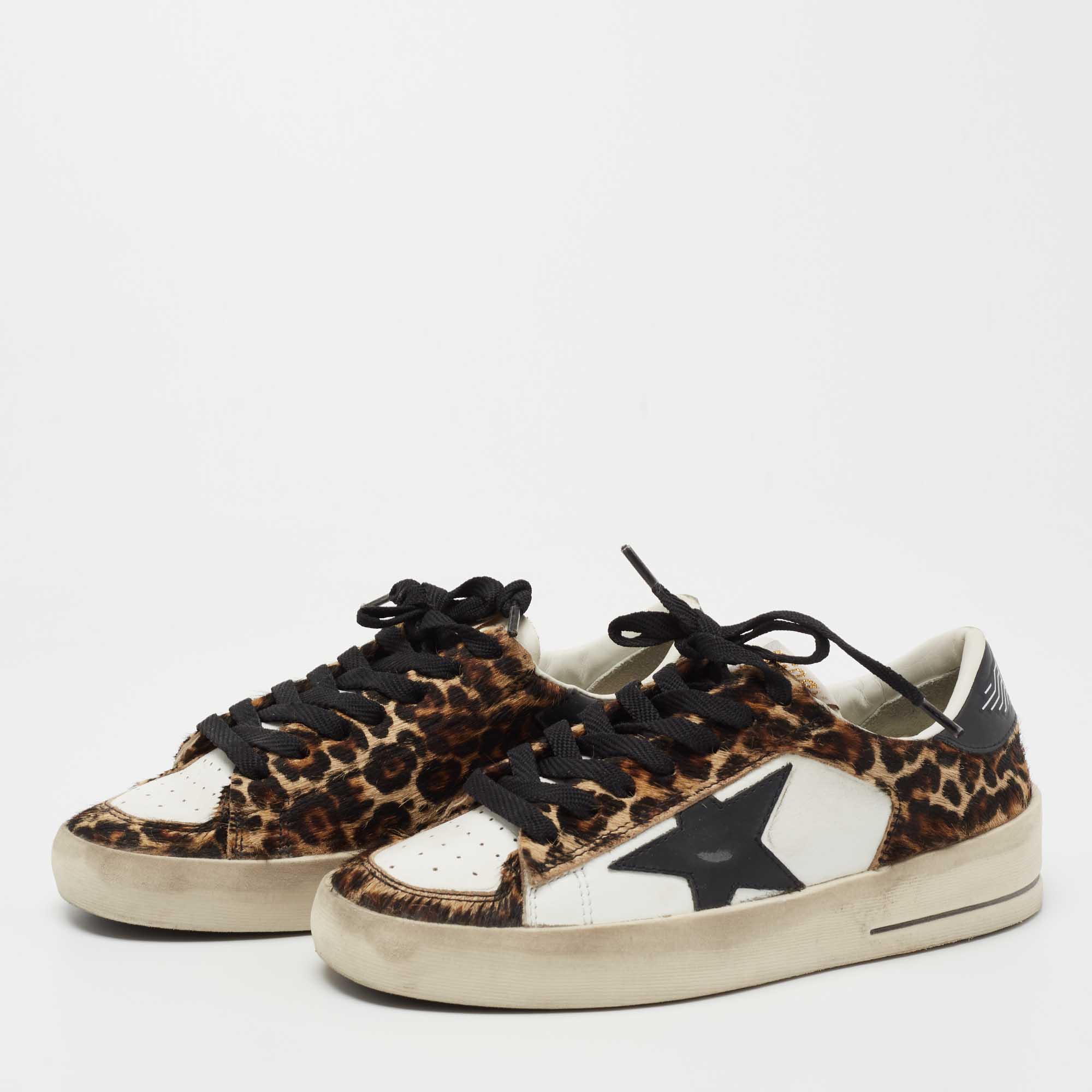 

Golden Goose Multicolor Calf Hair and Leather Stardan Low Top sneakers Size