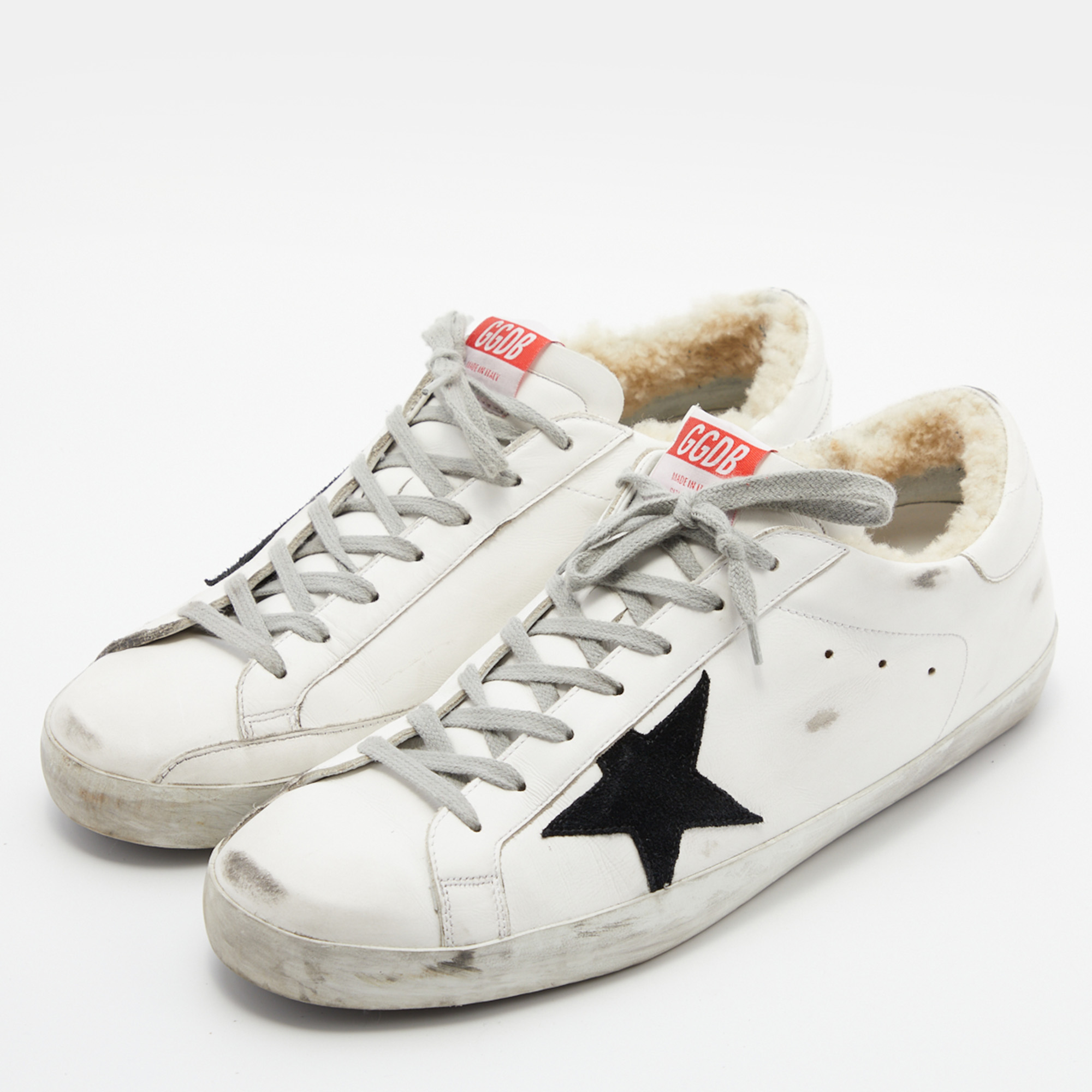 

Golden Goose White Leather Superstar Classic Sneakers Size
