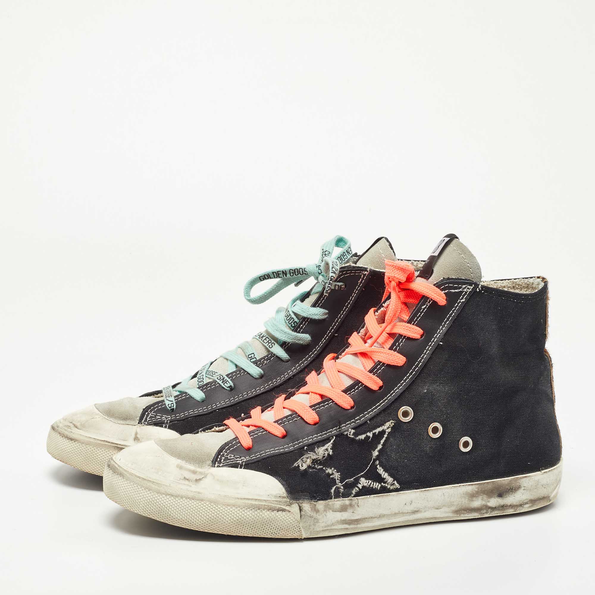 

Golden Goose Multicolor Canvas Francy Hight Sneakers Size