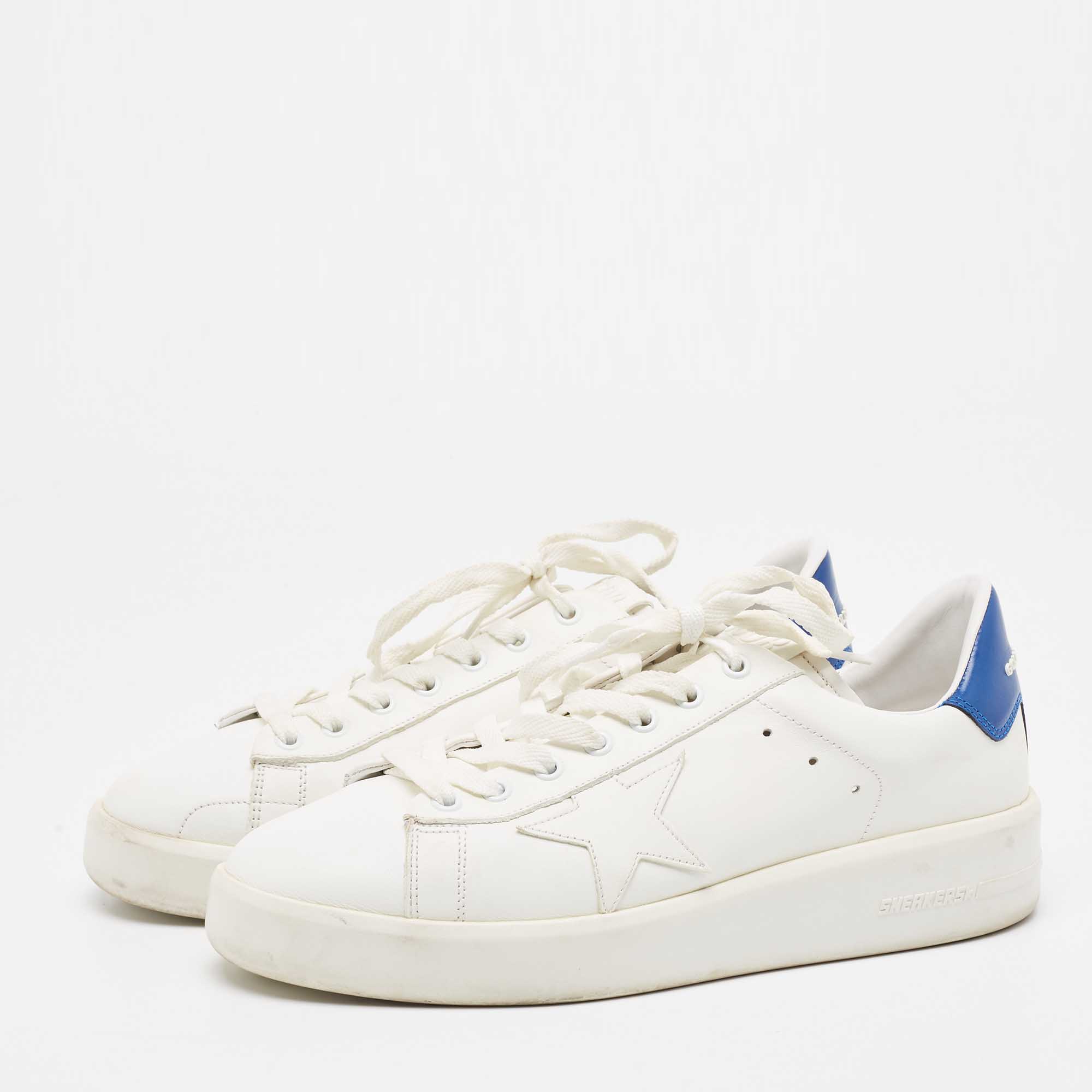 

Golden Goose White Leather Supper Star Low Top Sneakers Size