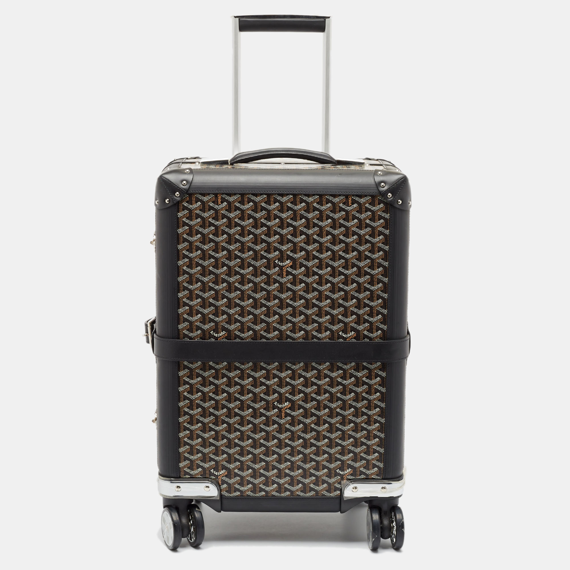 

Goyard Black Goyardine Canvas and Leather Bourget PM Trolley