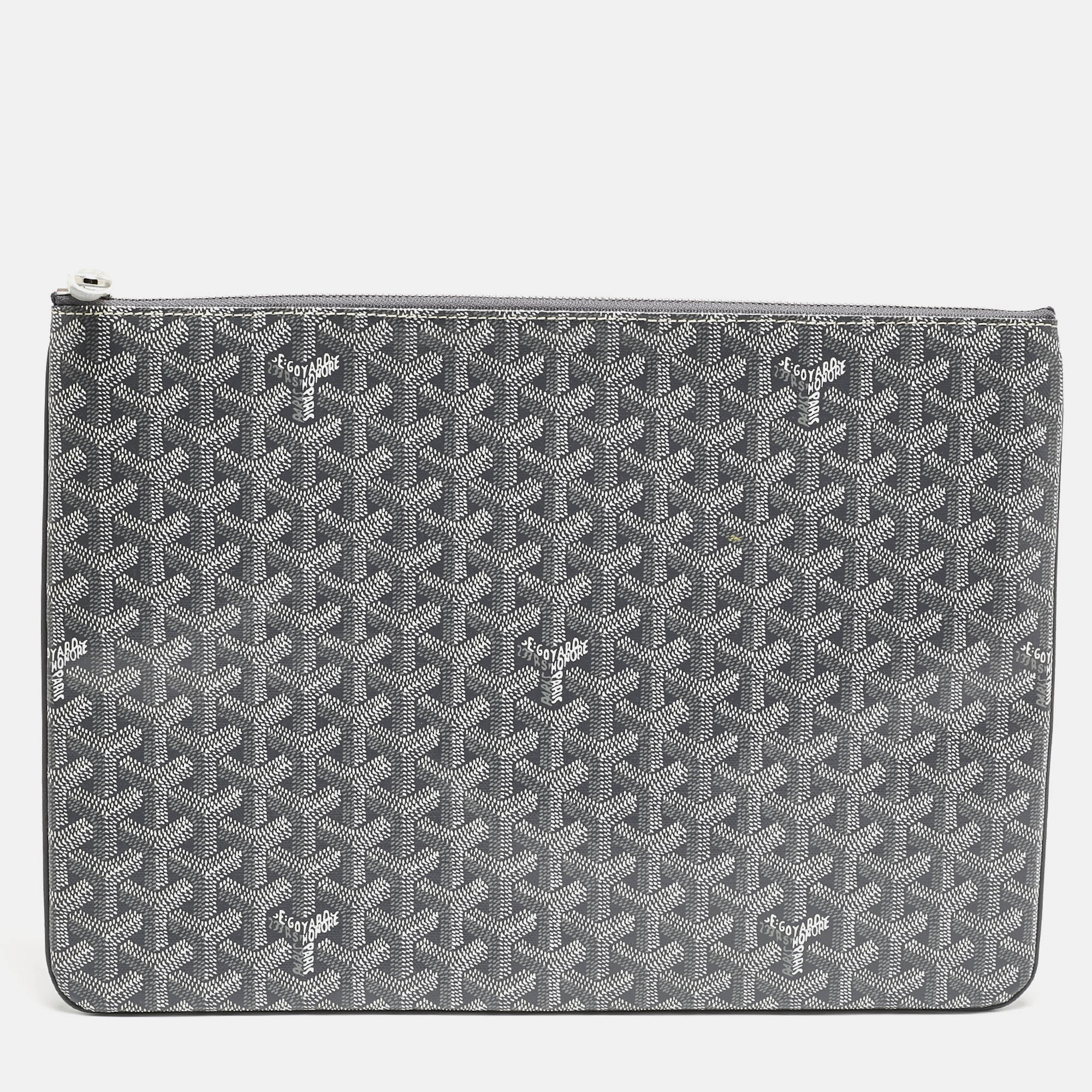 

Goyard Grey Goayrdine Coated Canvas and Leather Senat MGM Pouch