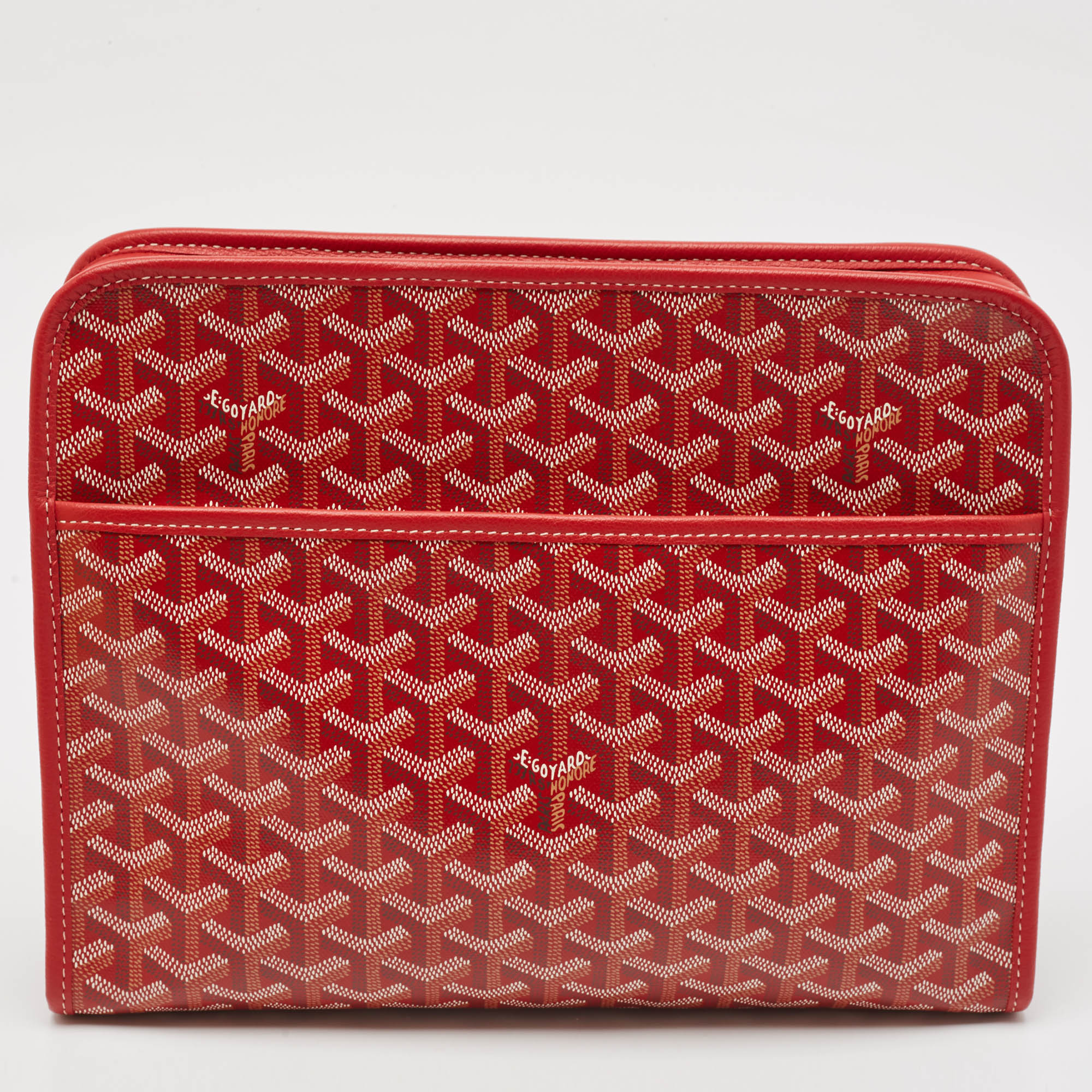 

Goyard Red Goyardine Coated Canvas and Leather Jouvence GM Toiletry Bag