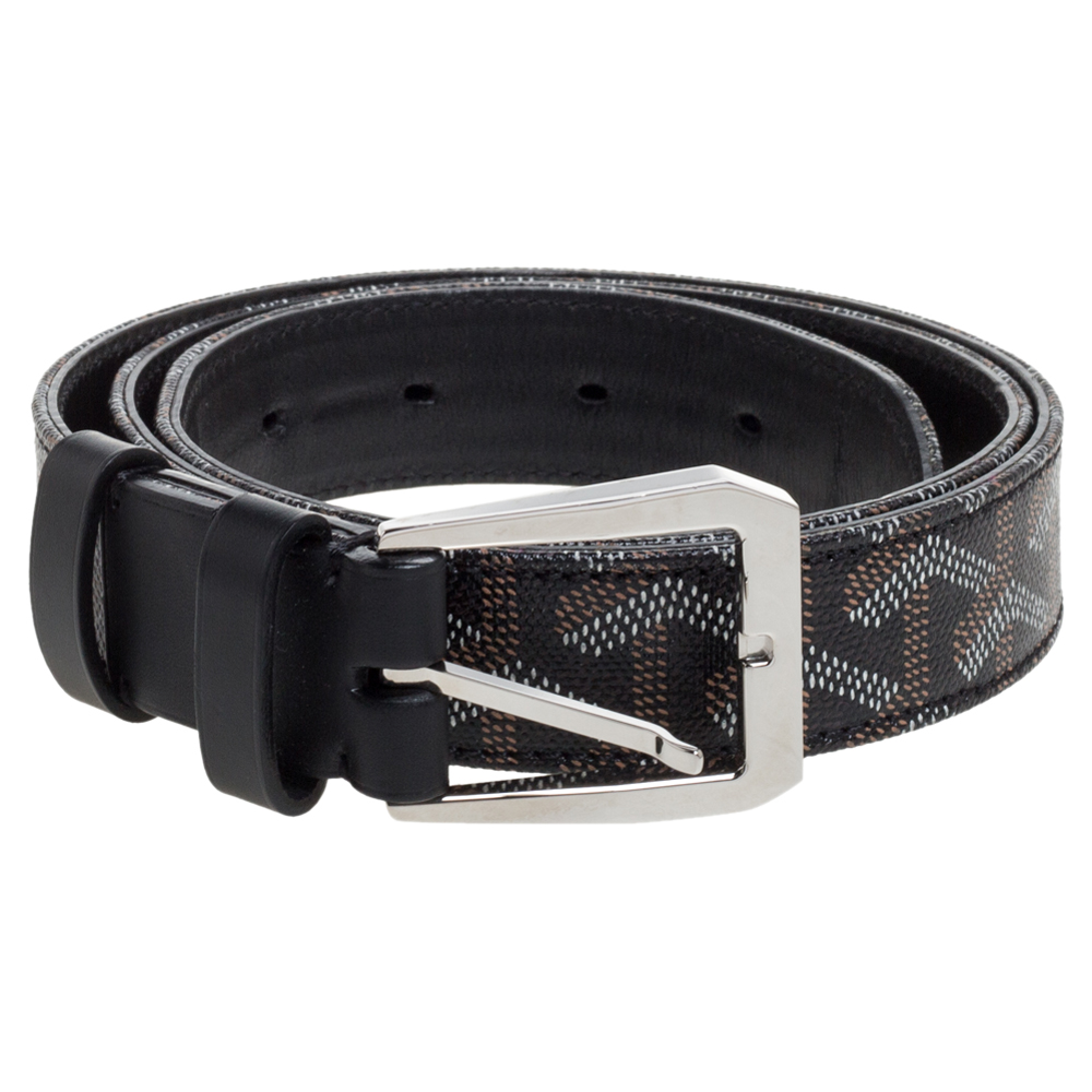 

Goyard Black Goyardine Coated Canvas Florida Buckle Belt