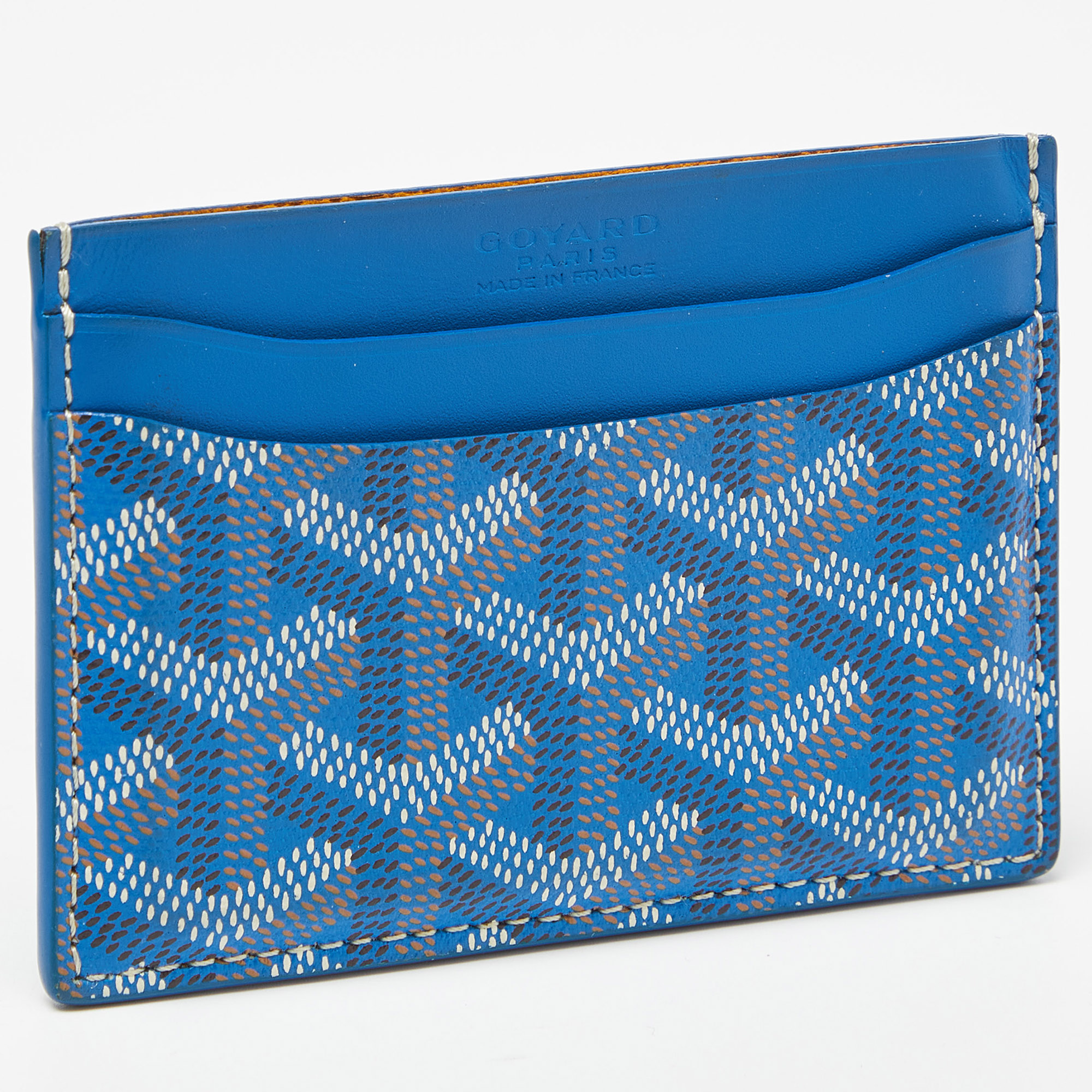 Goyard Blue Goyardine Coated Canvas and Leather Saint Sulpice Card Holder Goyard TLC