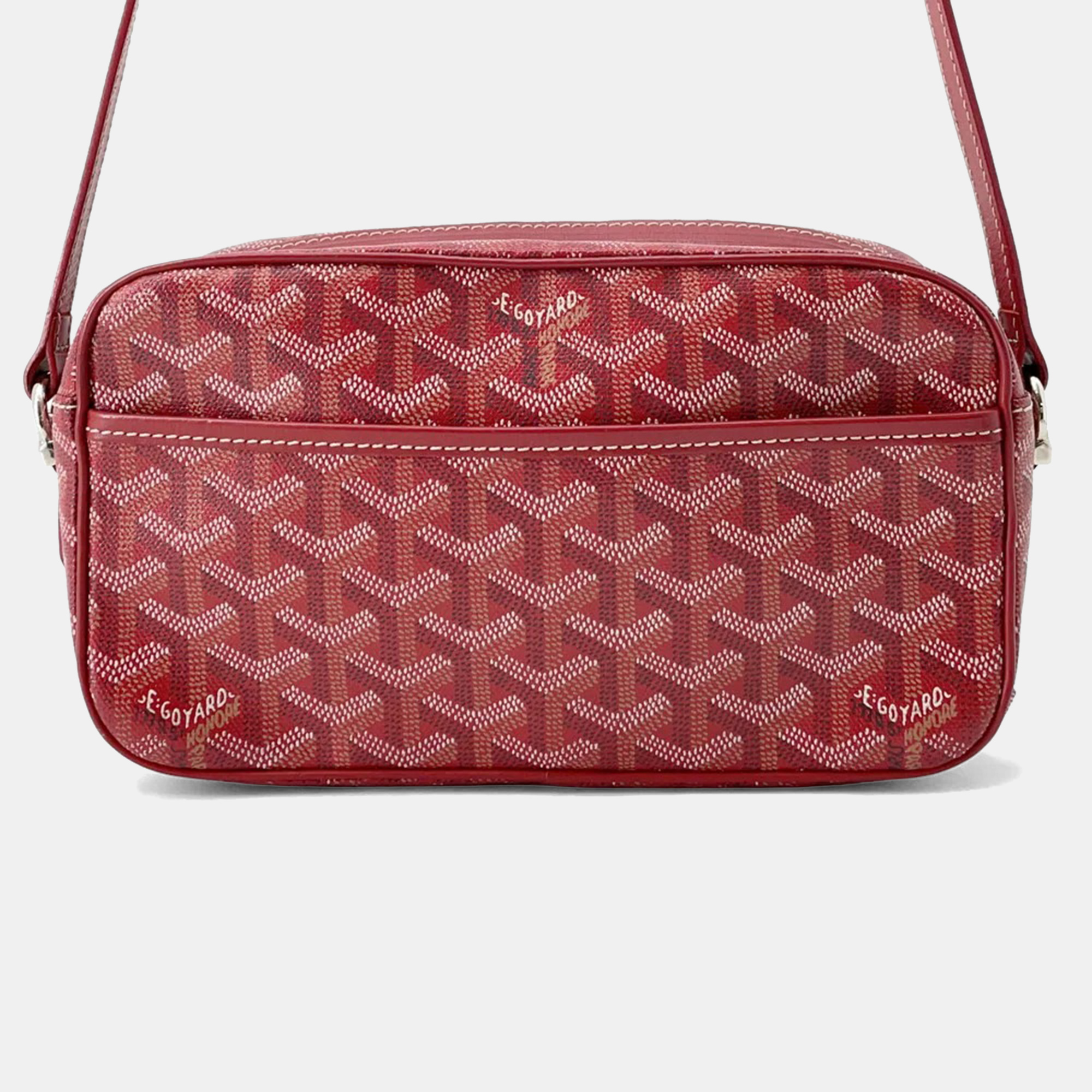 

Goyard Cup Vert PM Red Coated Canvas Leather Shoulder Bag