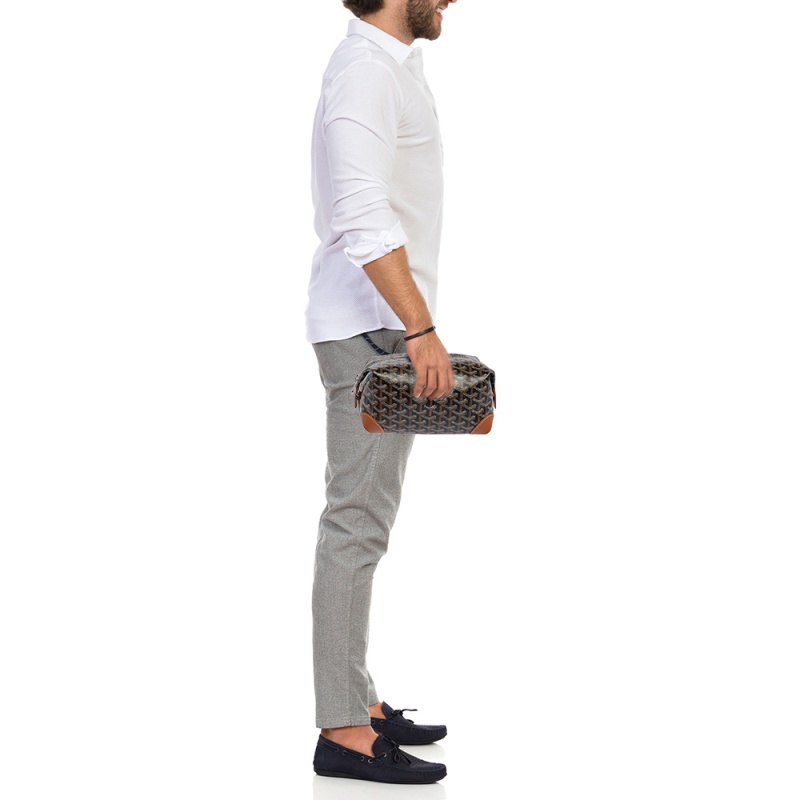 

Goyard Brown Goyardine Coated Canvas Boeing 25 Trousse Bag
