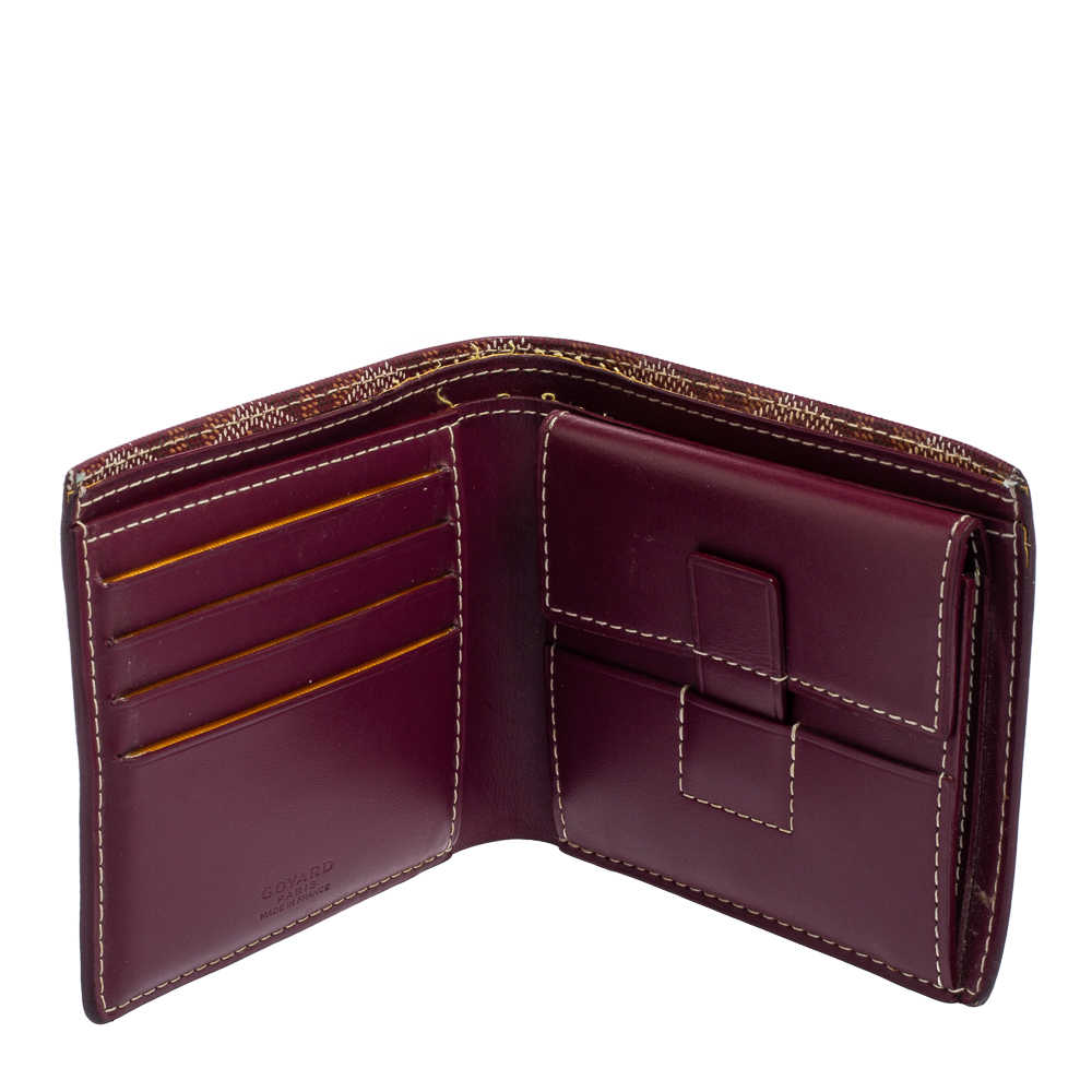 

Goyard Burgundy Coated Canvas Victoire Bifold Wallet