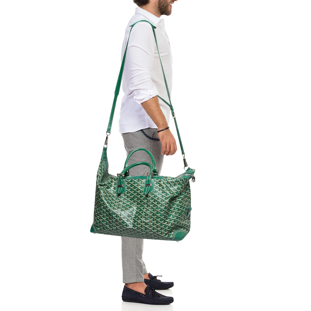 

Goyard Green Goyardine Coated Canvas and Leather Boeing Travel 45 Bag