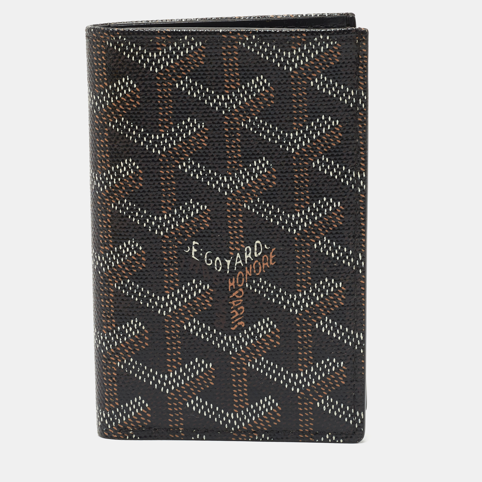 Pre Owned Goyard Brown Goyardine Coated Canvas Saint Pierre Bifold Card Holder